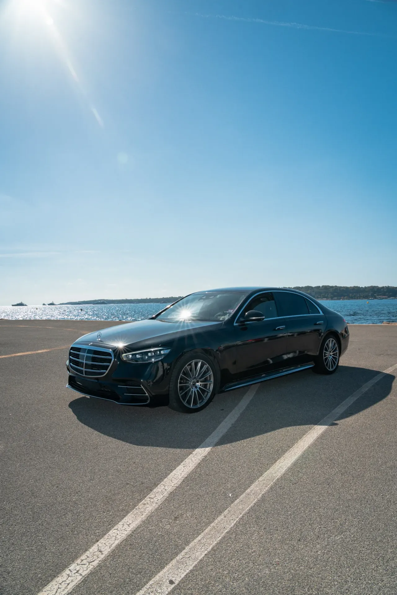 Chauffeur privé à Nice — Mercedes Classe S sur le front de mer